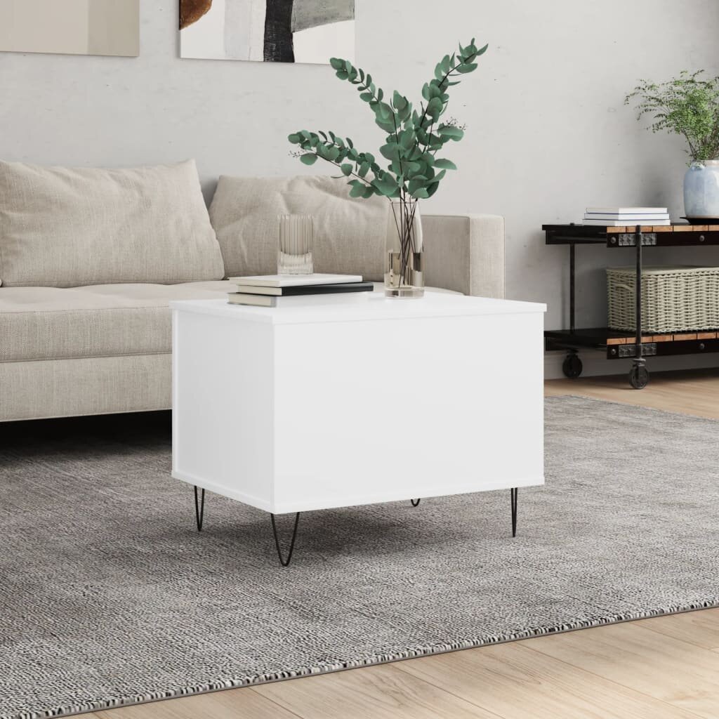 vidaXL Кафе маса бяла 60x445x45 см инженерно дърво