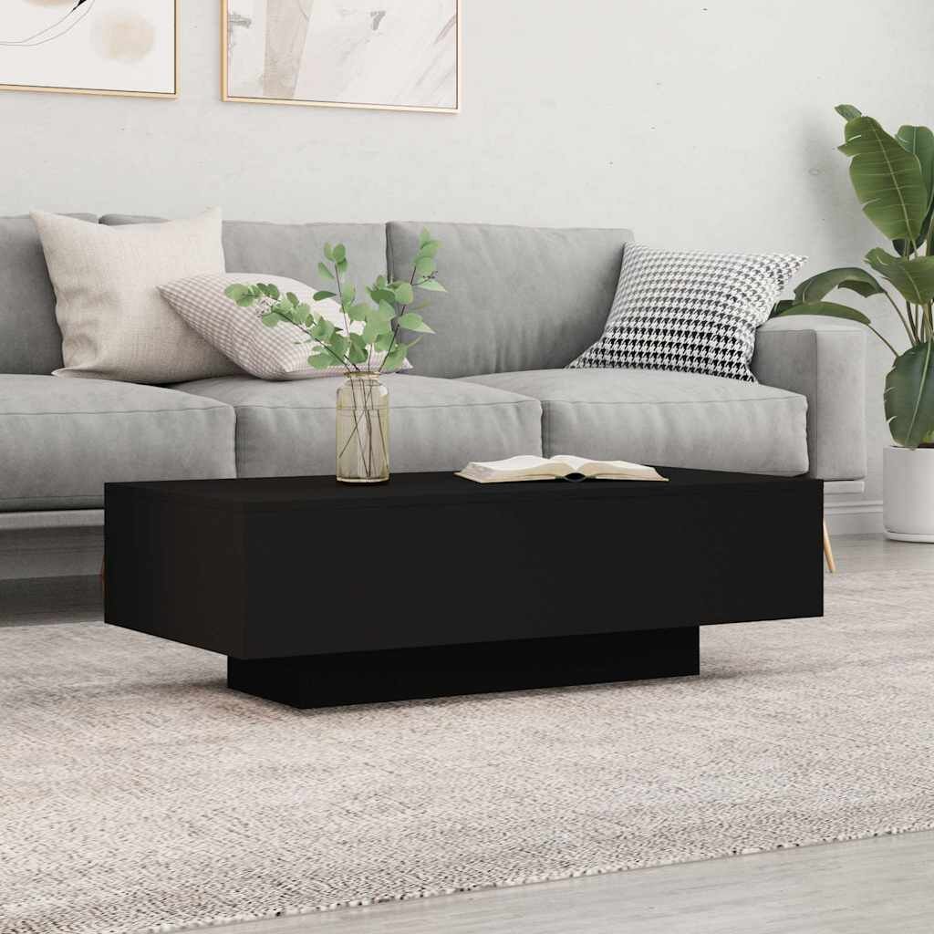 vidaXL Кафе маса черна 100x495x31 см инженерно дърво