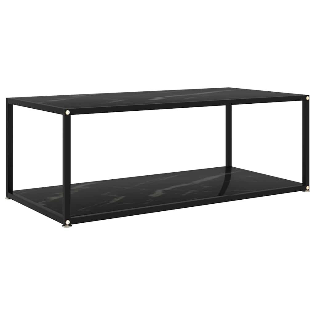 vidaXL Кафе маса черна 100x50x35 см закалено стъкло