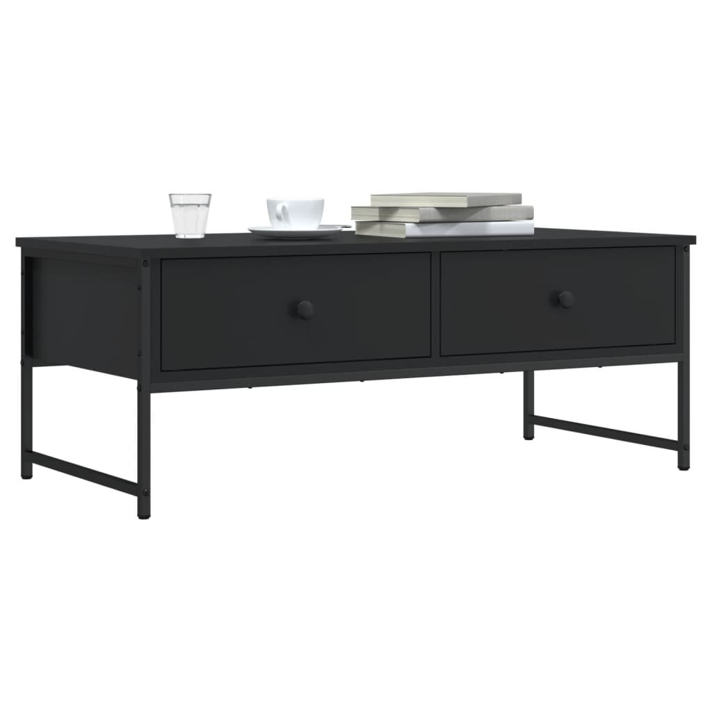 vidaXL Кафе маса черна 101x49x395 см инженерно дърво