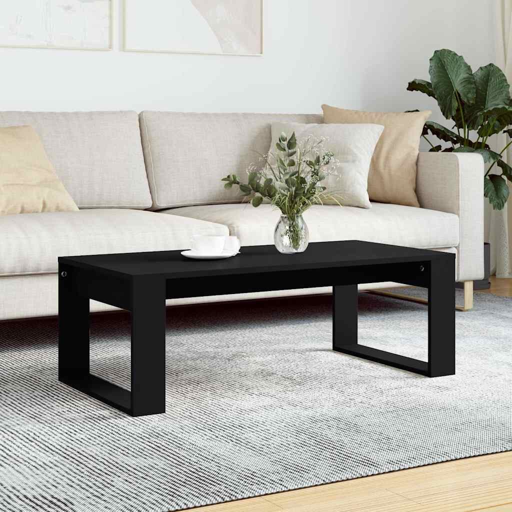 vidaXL Кафе маса черна 102x50x35 см инженерно дърво