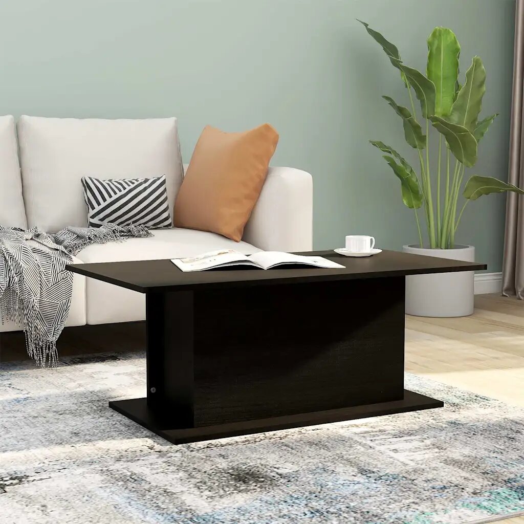 vidaXL Кафе маса черна 102x555x40 см инженерно дърво