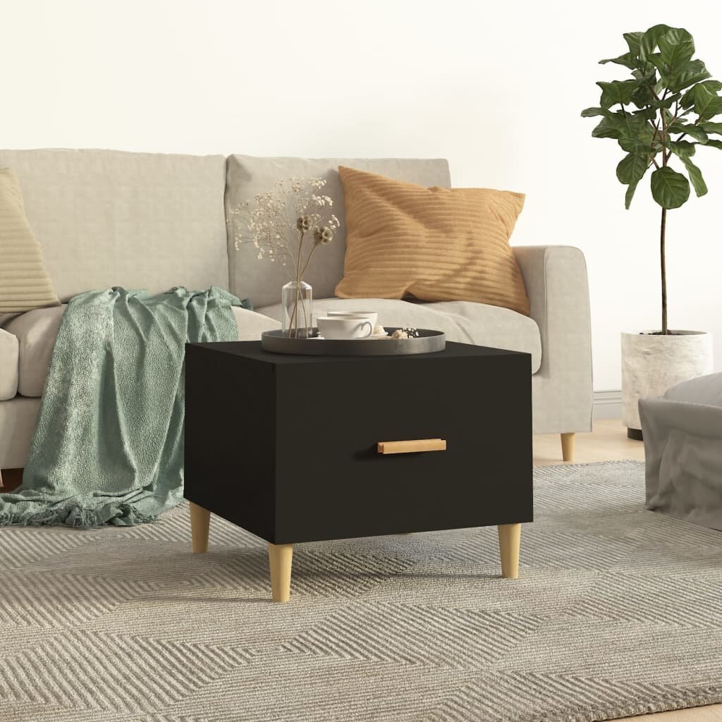vidaXL Кафе маса черна 50x50x40 см инженерно дърво