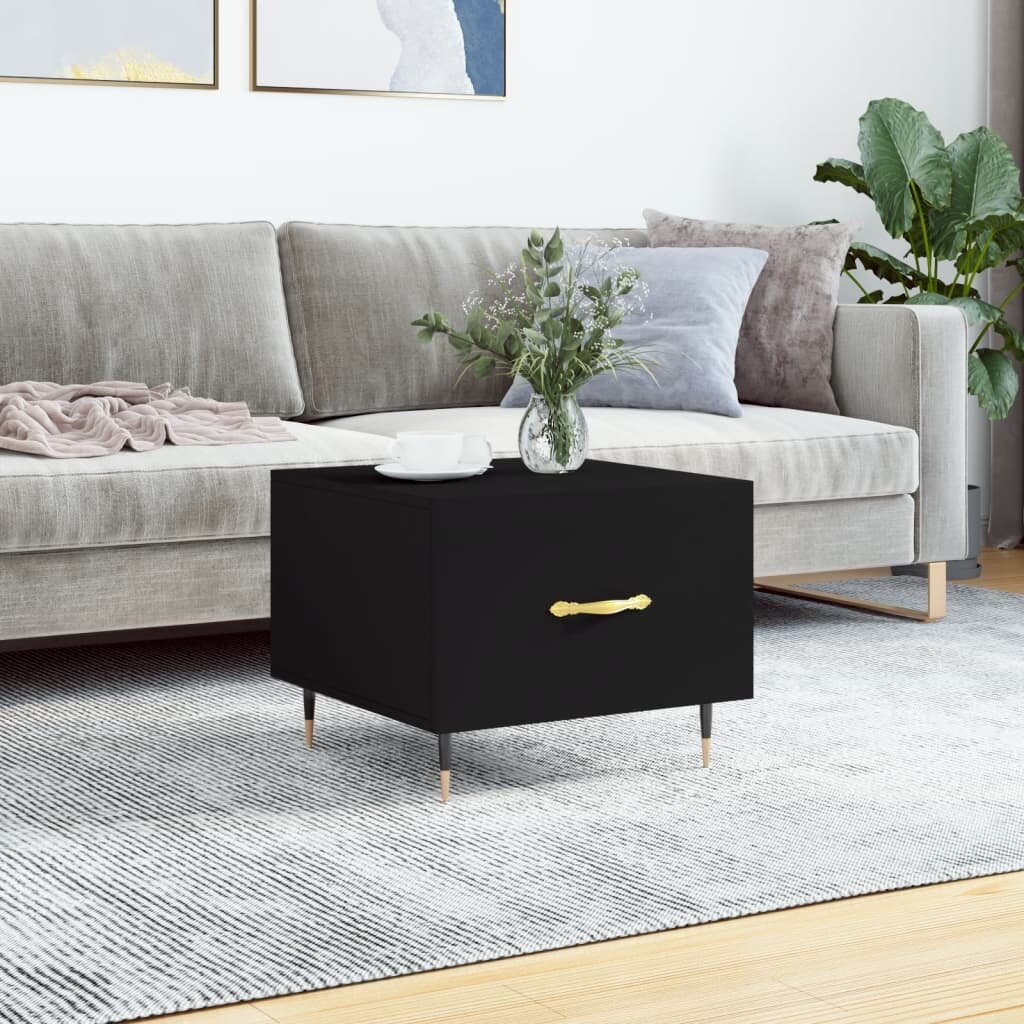 vidaXL Кафе маса черна 50x50x40 см инженерно дърво