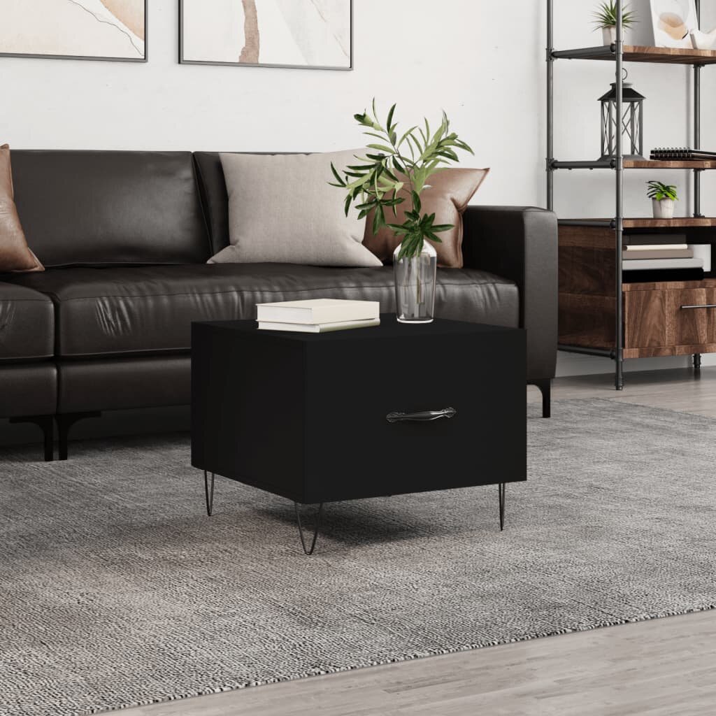 vidaXL Кафе маса черна 50x50x40 см инженерно дърво