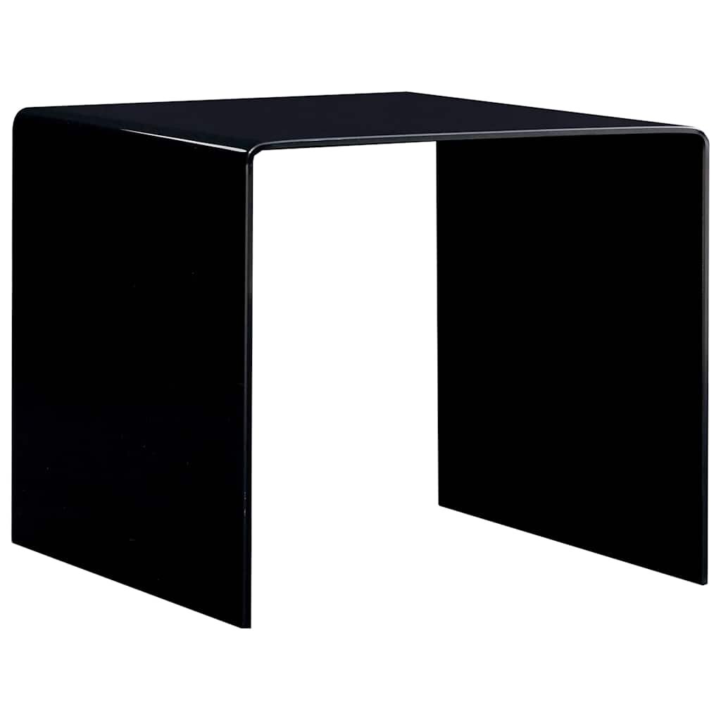 vidaXL Кафе маса черна 50x50x45 cм закалено стъкло
