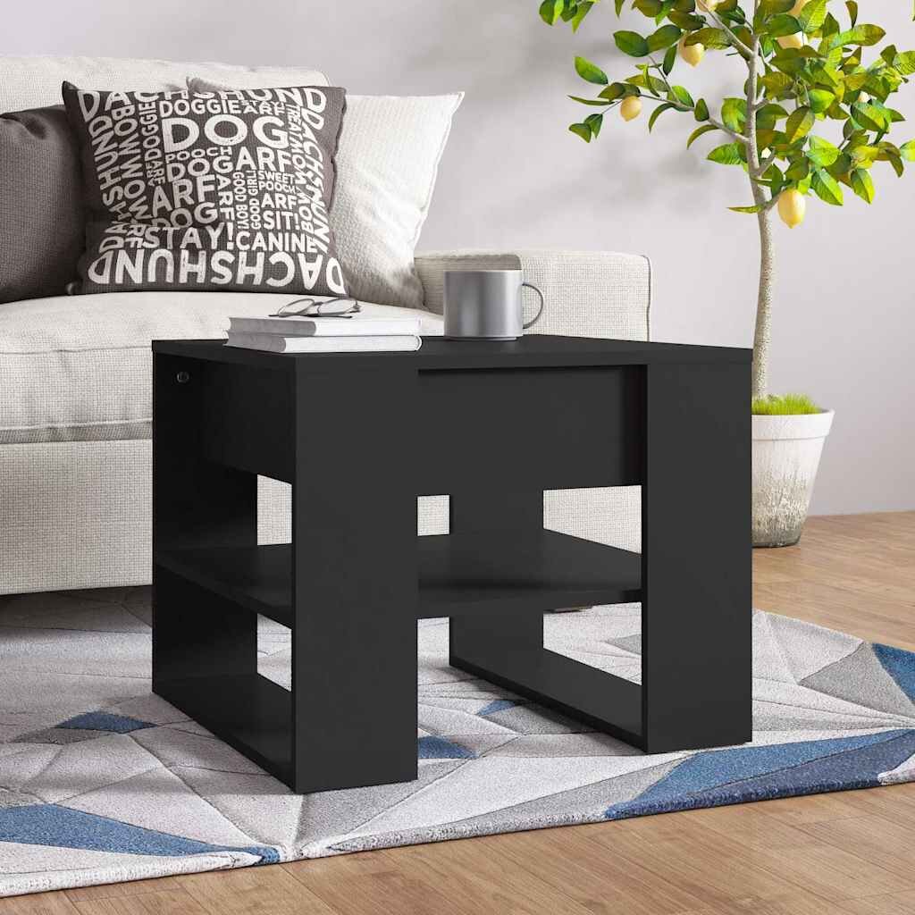 vidaXL Кафе маса черна 555x55x45 см инженерно дърво