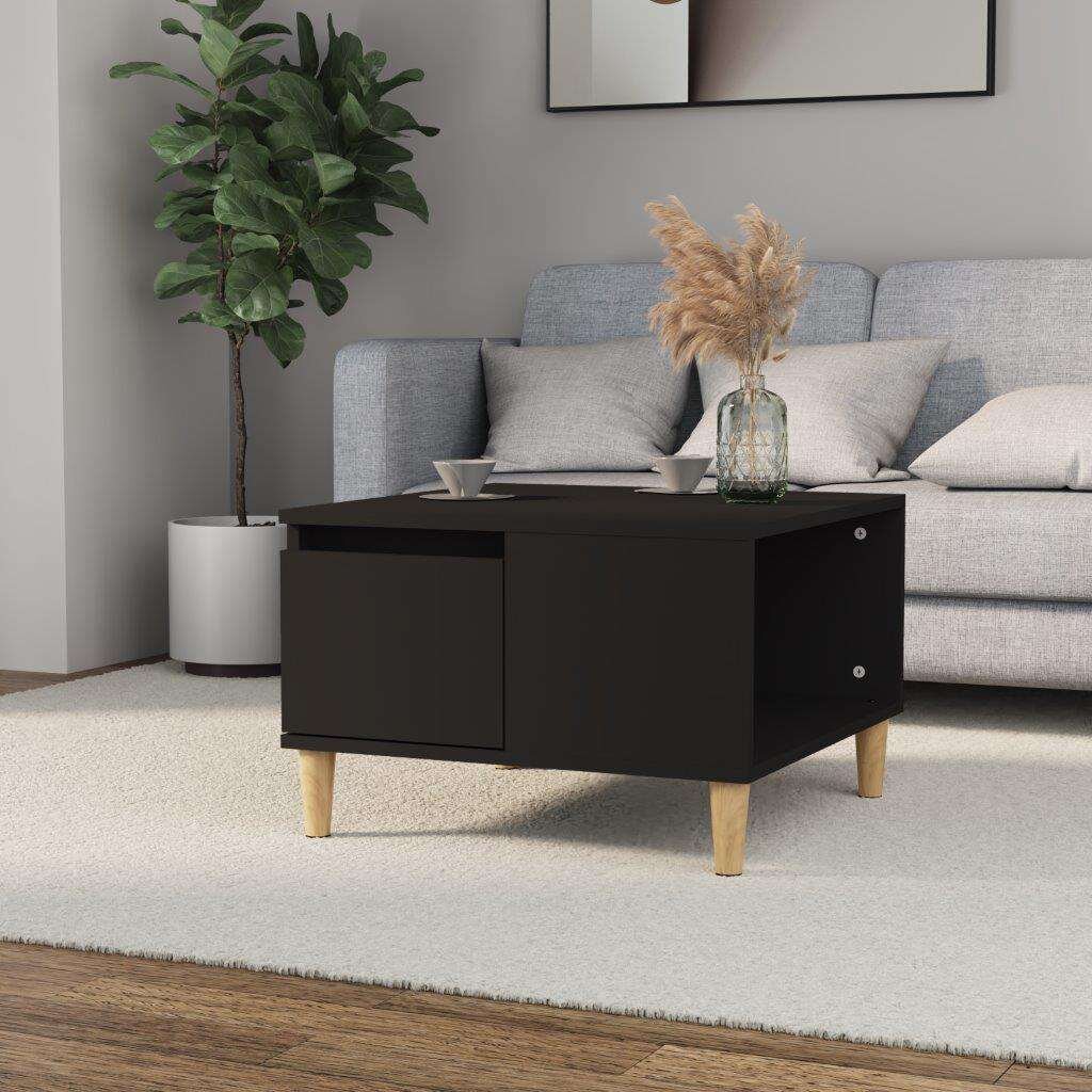 vidaXL Кафе маса черна 55x55x365 см инженерно дърво