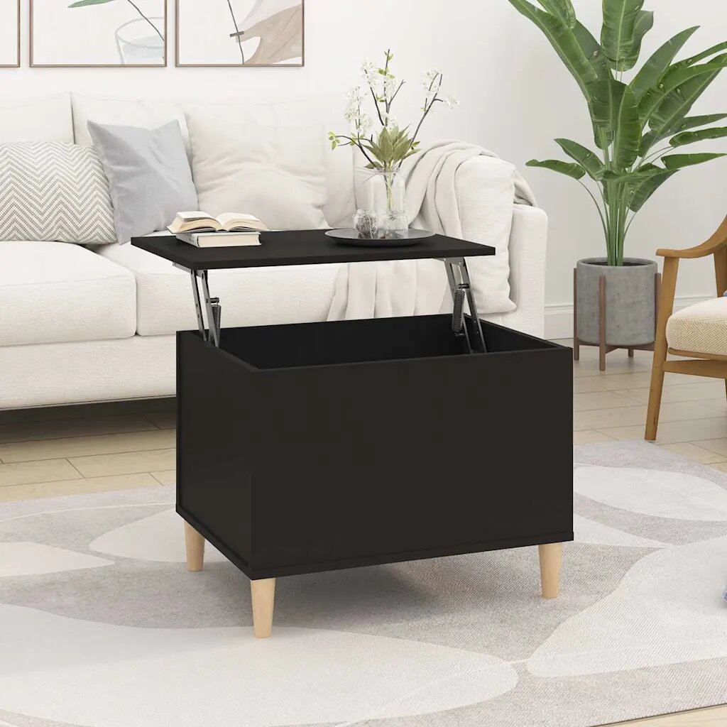 vidaXL Кафе маса черна 60x445x45 см инженерно дърво