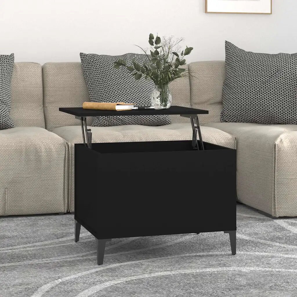 vidaXL Кафе маса черна 60x445x45 см инженерно дърво