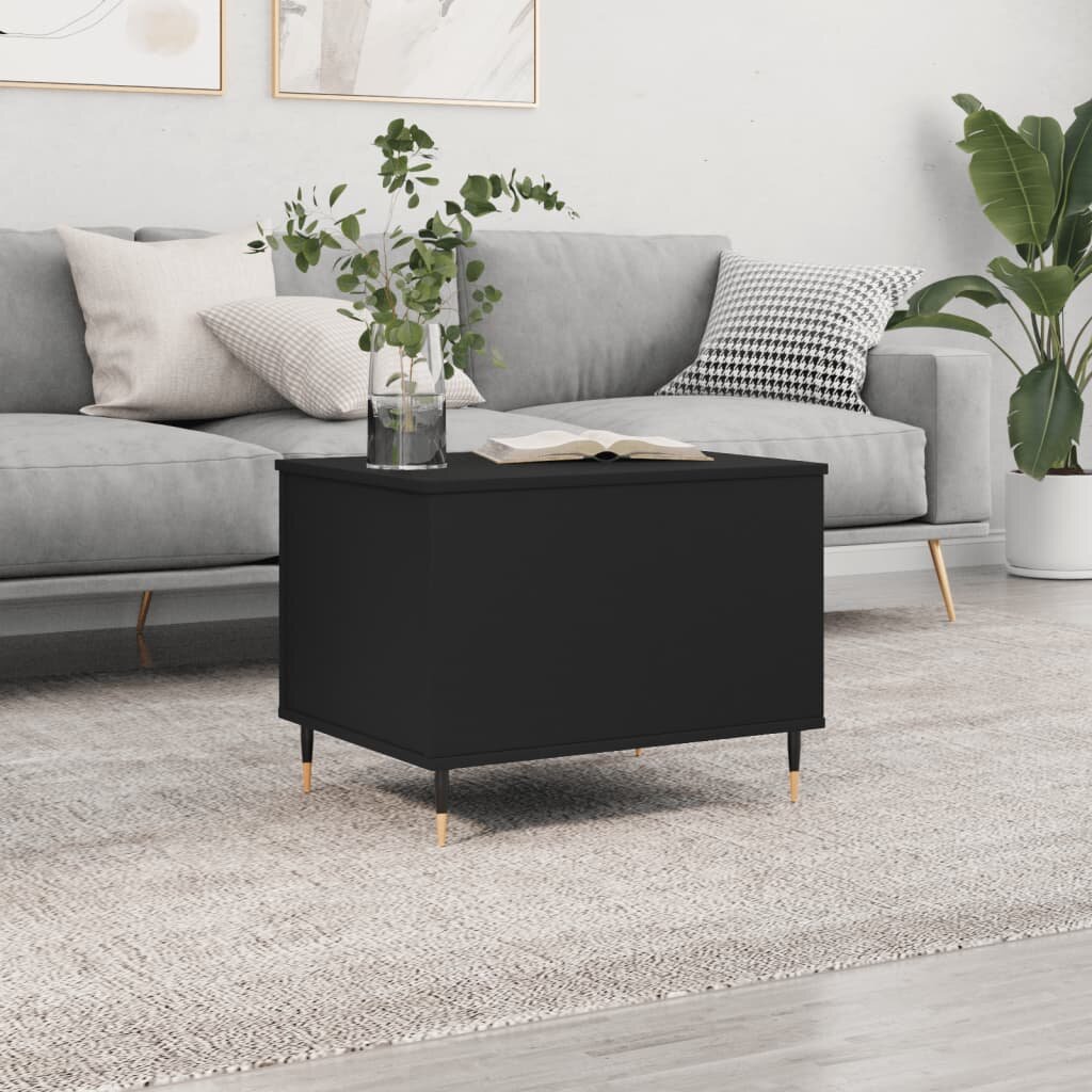 vidaXL Кафе маса черна 60x445x45 см инженерно дърво
