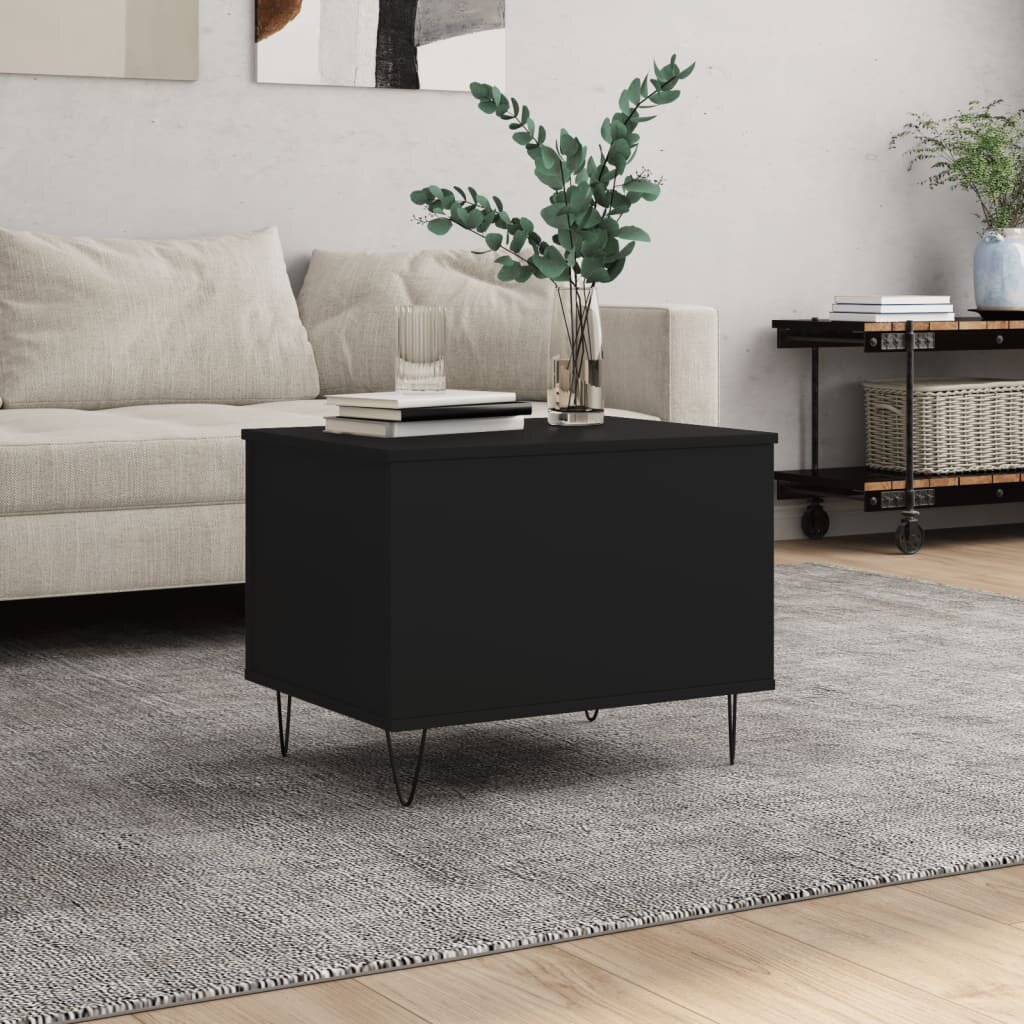vidaXL Кафе маса черна 60x445x45 см инженерно дърво