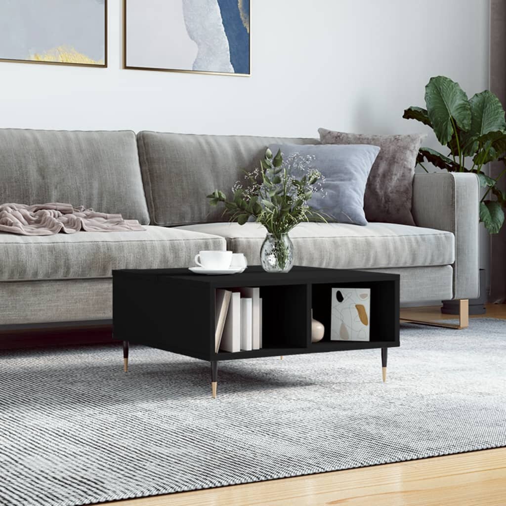 vidaXL Кафе маса черна 60x60x30 см инженерно дърво