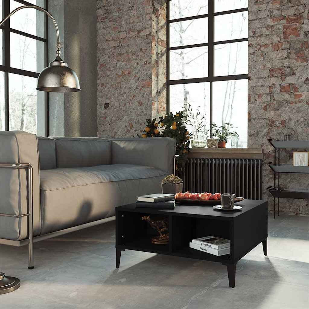 vidaXL Кафе маса черна 60x60x30 см инженерно дърво