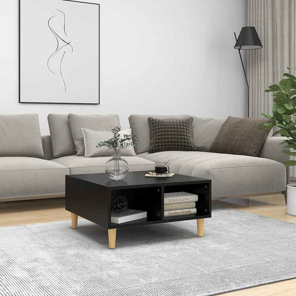 vidaXL Кафе маса черна 60x60x30 см инженерно дърво