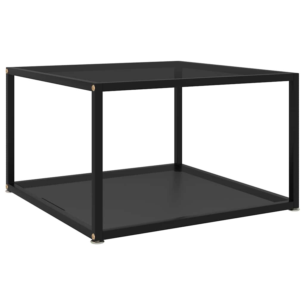 vidaXL Кафе маса черна 60x60x35 см закалено стъкло
