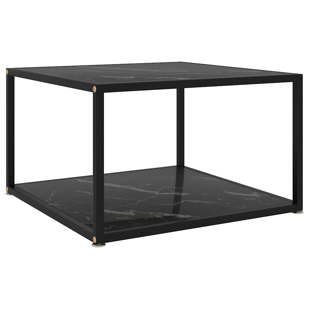 vidaXL Кафе маса черна 60x60x35 см закалено стъкло