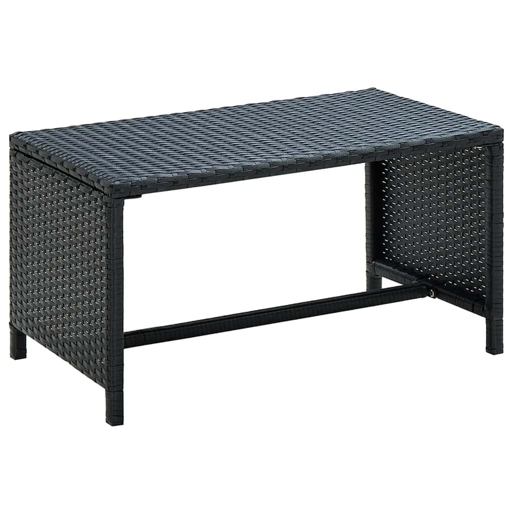 vidaXL Кафе маса черна 70x40x38 см полиратан