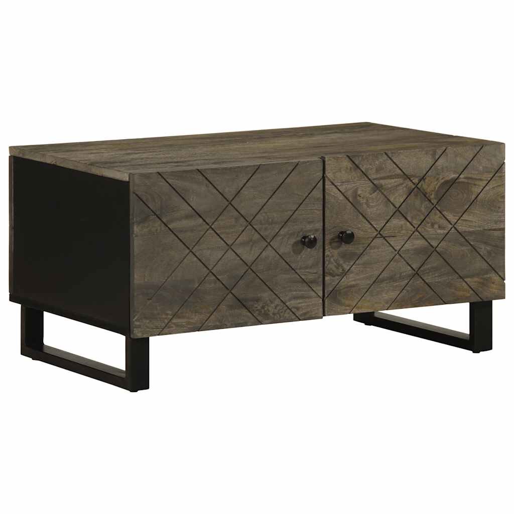 vidaXL Кафе маса черна 80x50x40 см мангово дърво масив