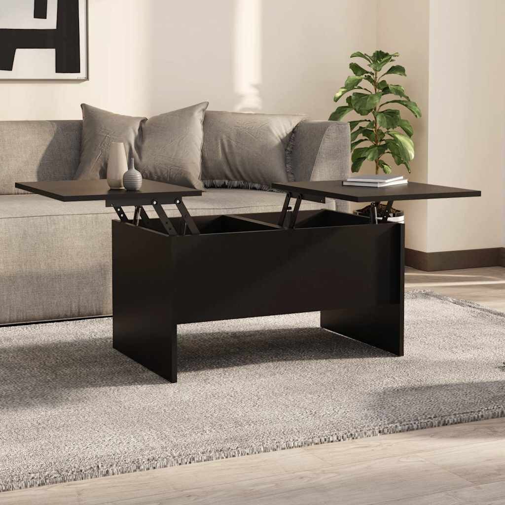 vidaXL Кафе маса черна 80x50x425 см инженерно дърво