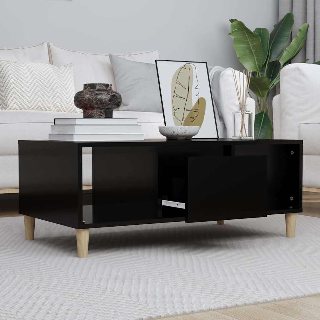 vidaXL Кафе маса черна 90x50x365 см инженерно дърво