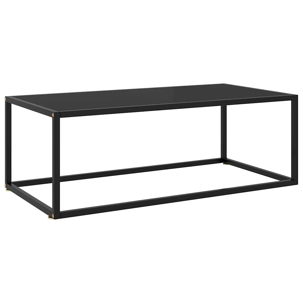 vidaXL Кафе маса черна с черно стъкло 100x50x35 см