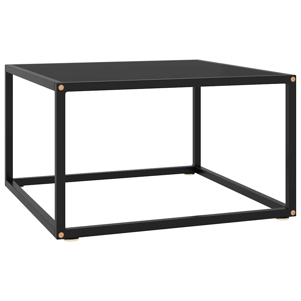 vidaXL Кафе маса черна с черно стъкло 60x60x35 см