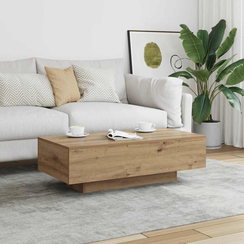 vidaXL Кафе маса дъб артизан 100x495x31 см инженерно дърво