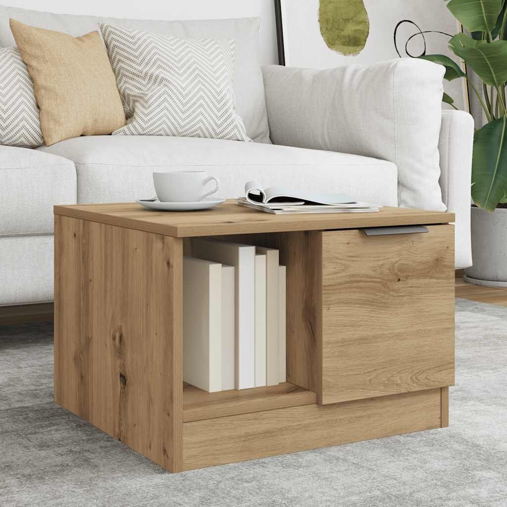 vidaXL Кафе маса дъб артизан 50x50x36 см инженерно дърво