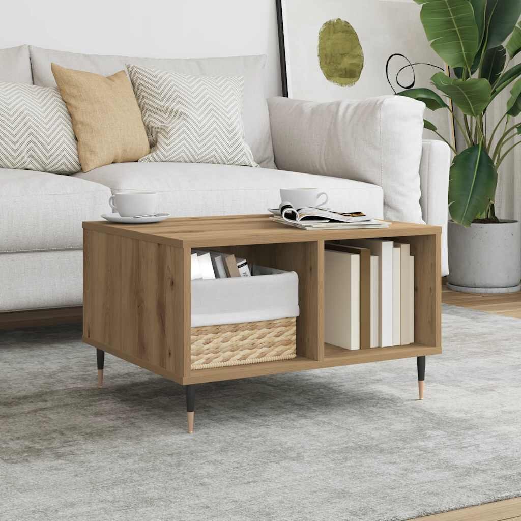 vidaXL Кафе маса дъб артизан 60x50x365 см инженерно дърво