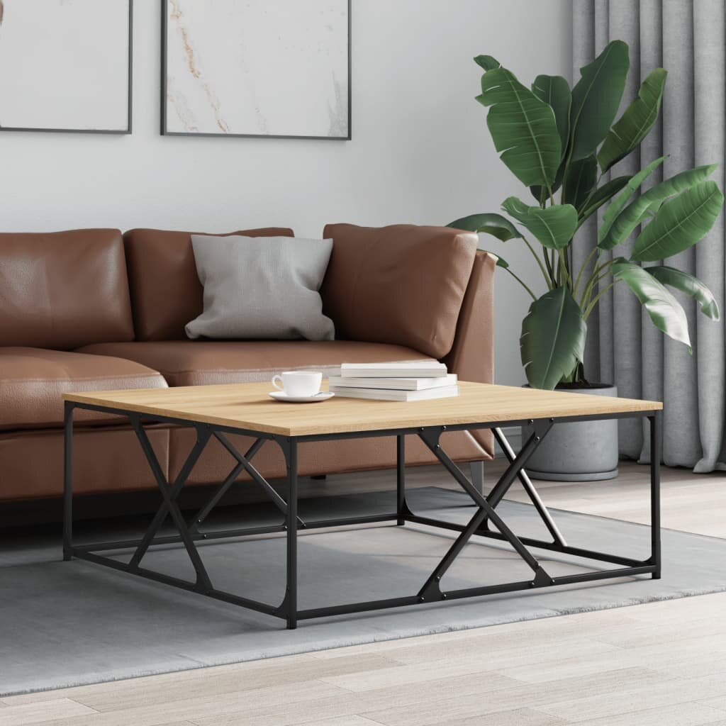 vidaXL Кафе маса дъб сонома 100x100x40 см инженерно дърво
