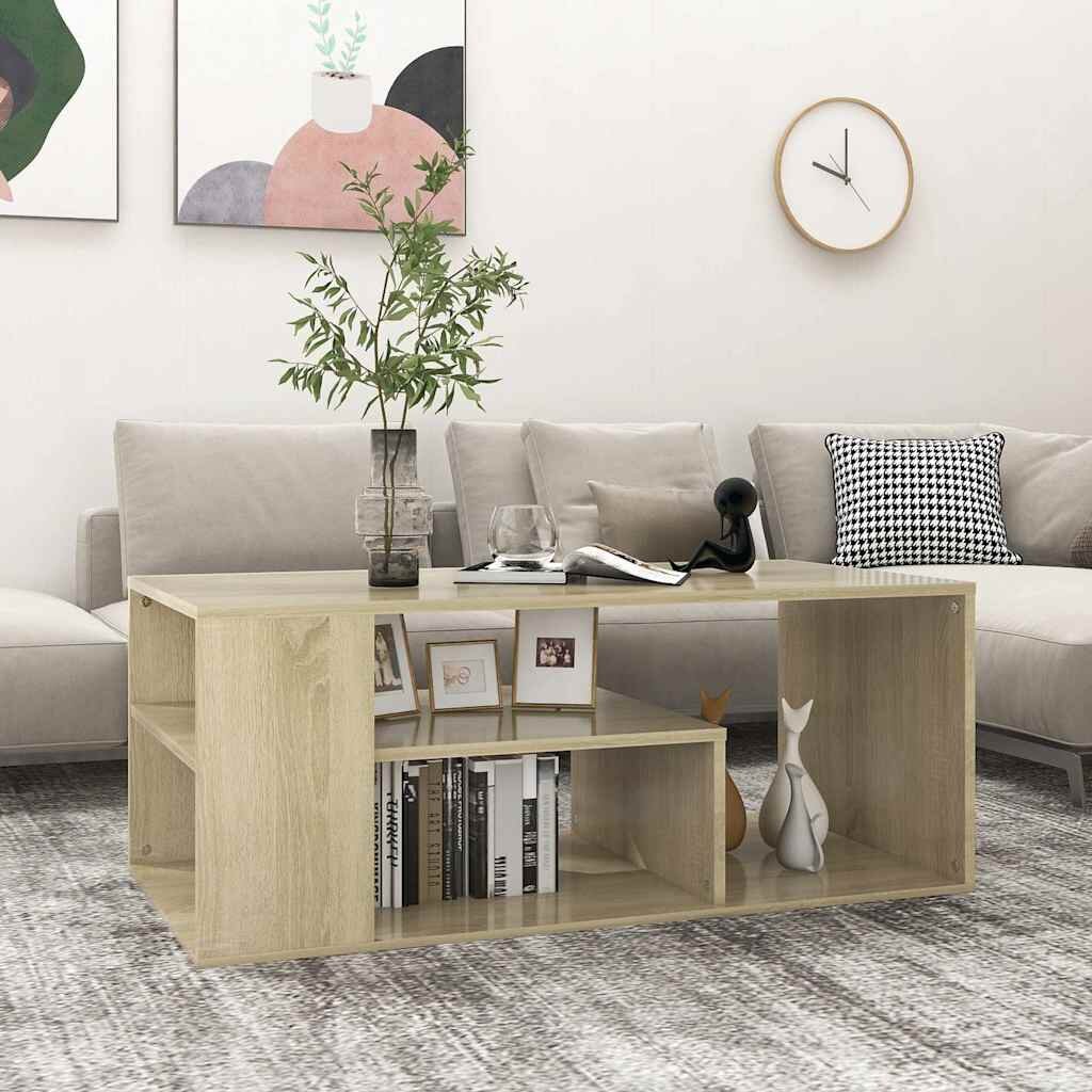 vidaXL Кафе маса дъб сонома 100x50x40 см инженерно дърво