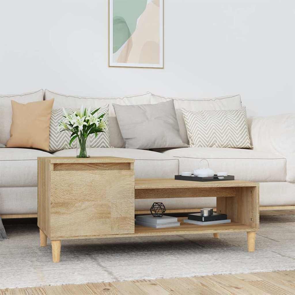 vidaXL Кафе маса дъб сонома 100x50x45 см инженерно дърво