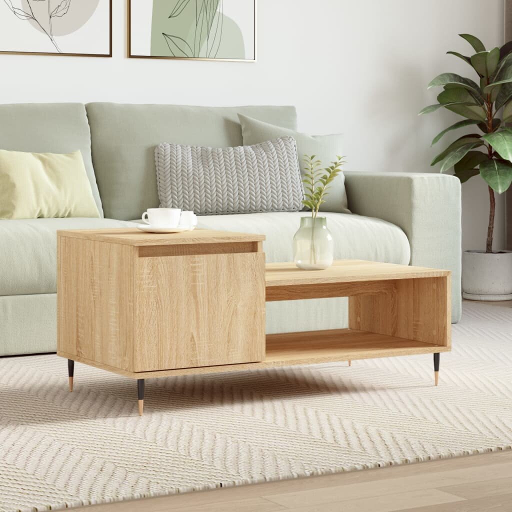 vidaXL Кафе маса дъб сонома 100x50x45 см инженерно дърво