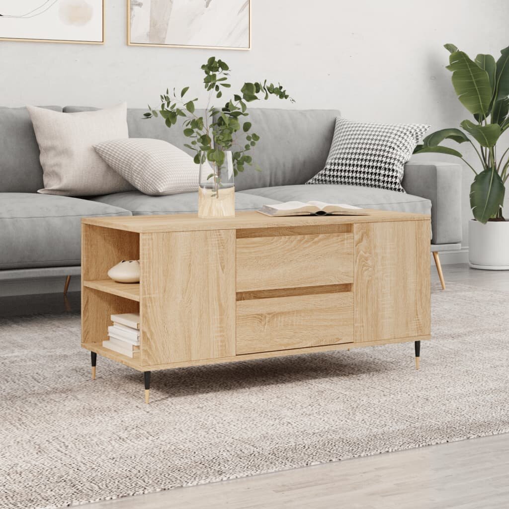 vidaXL Кафе маса дъб сонома 102x445x50 см инженерно дърво