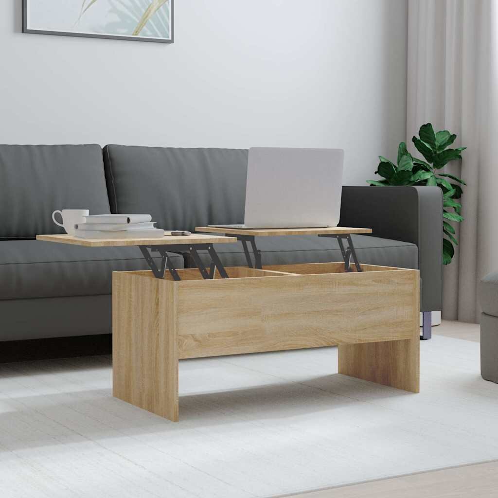 vidaXL Кафе маса дъб сонома 102x505x465 см инженерно дърво
