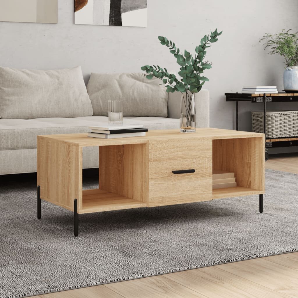 vidaXL Кафе маса дъб сонома 102x50x40 см инженерно дърво