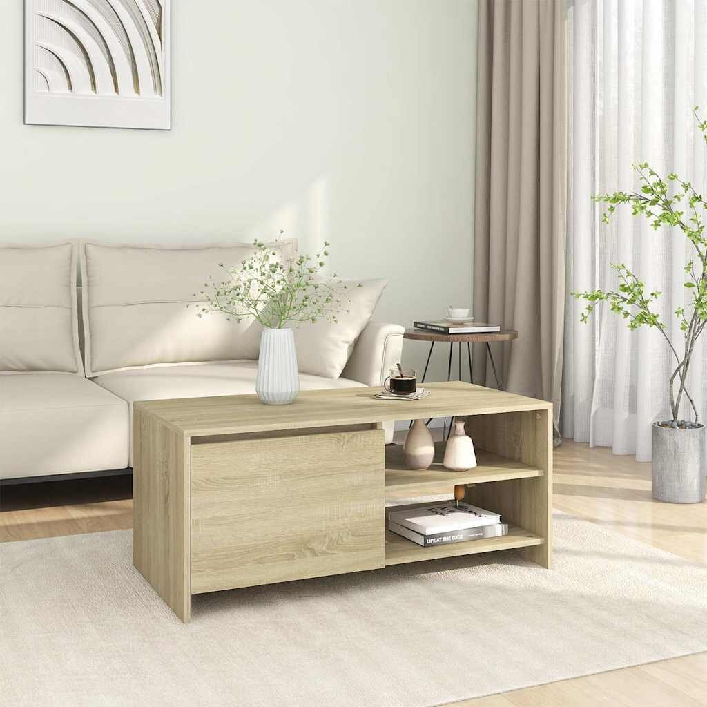 vidaXL Кафе маса дъб сонома 102x50x45 см инженерно дърво