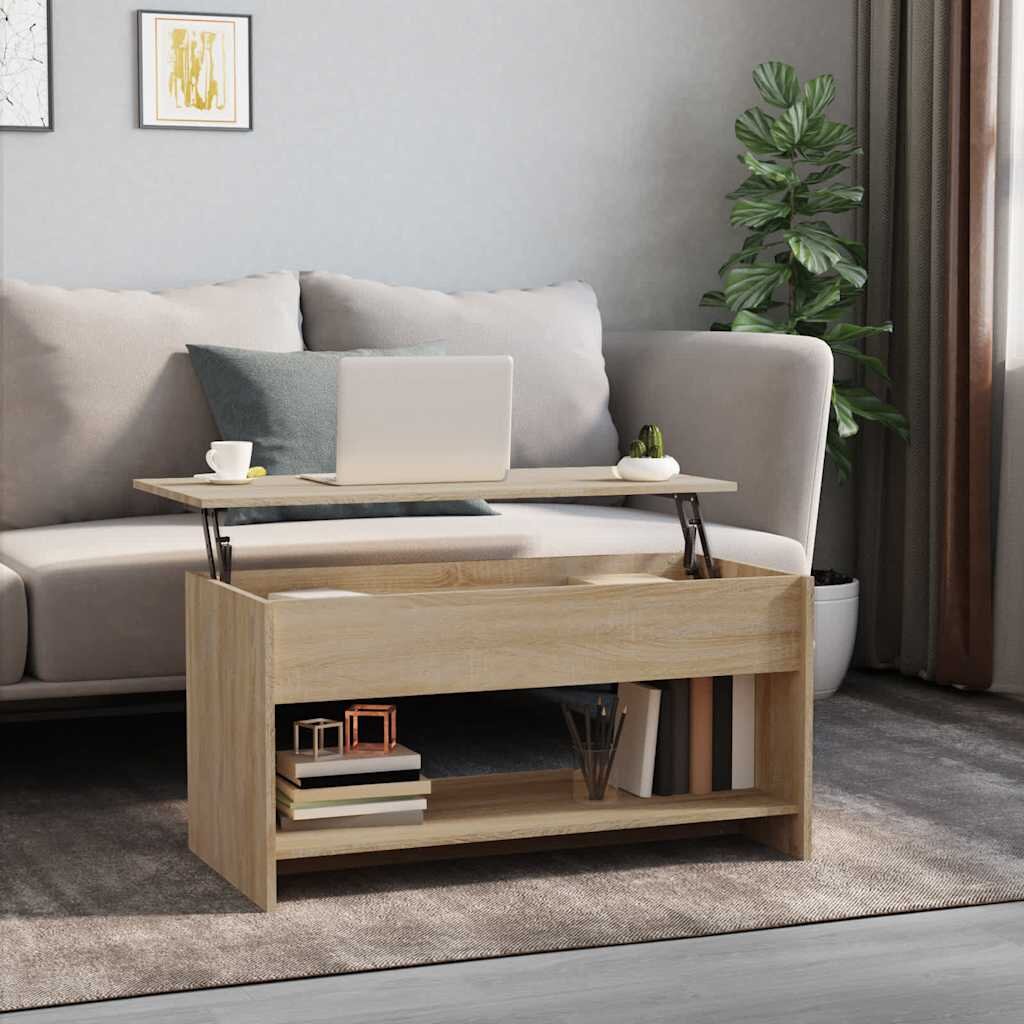 vidaXL Кафе маса дъб сонома 102x50x525 см инженерно дърво