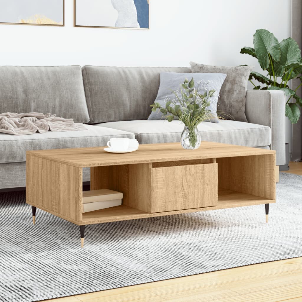 vidaXL Кафе маса дъб сонома 104x60x35 см инженерно дърво