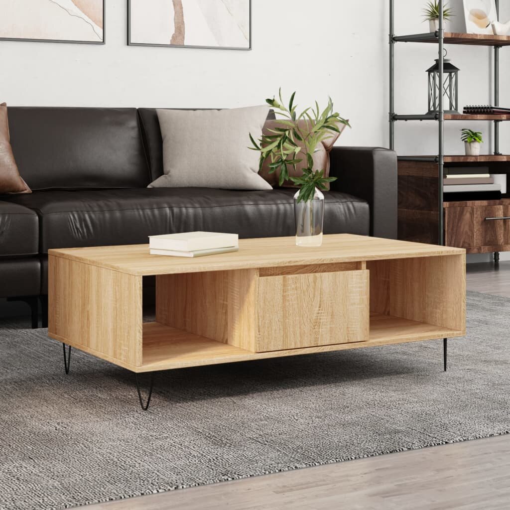 vidaXL Кафе маса дъб сонома 104x60x35 см инженерно дърво
