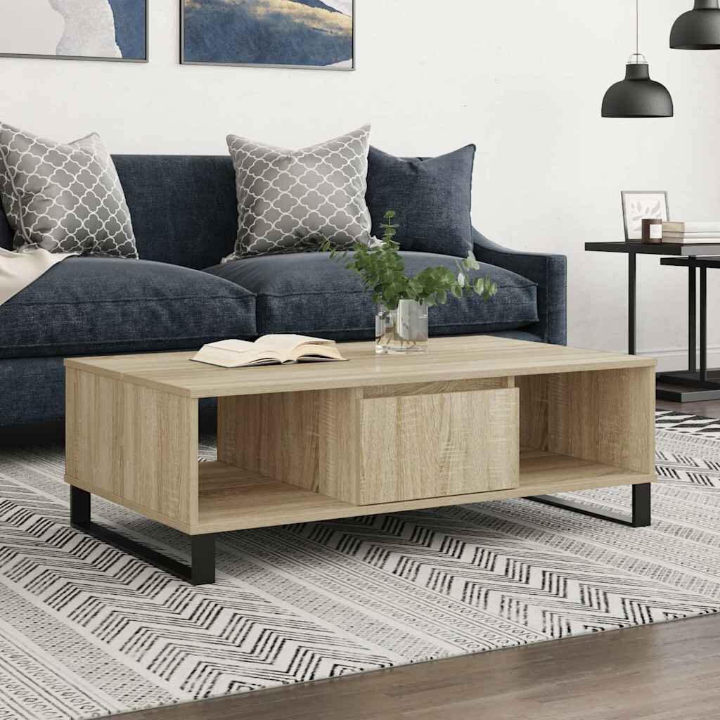vidaXL Кафе маса дъб сонома 104x60x35 см инженерно дърво