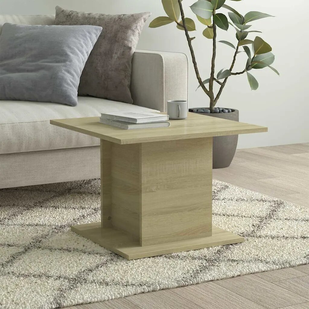 vidaXL Кафе маса дъб сонома 555x555x40 см инженерно дърво