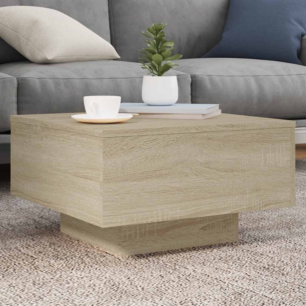 vidaXL Кафе маса дъб сонома 55x55x31 см инженерно дърво