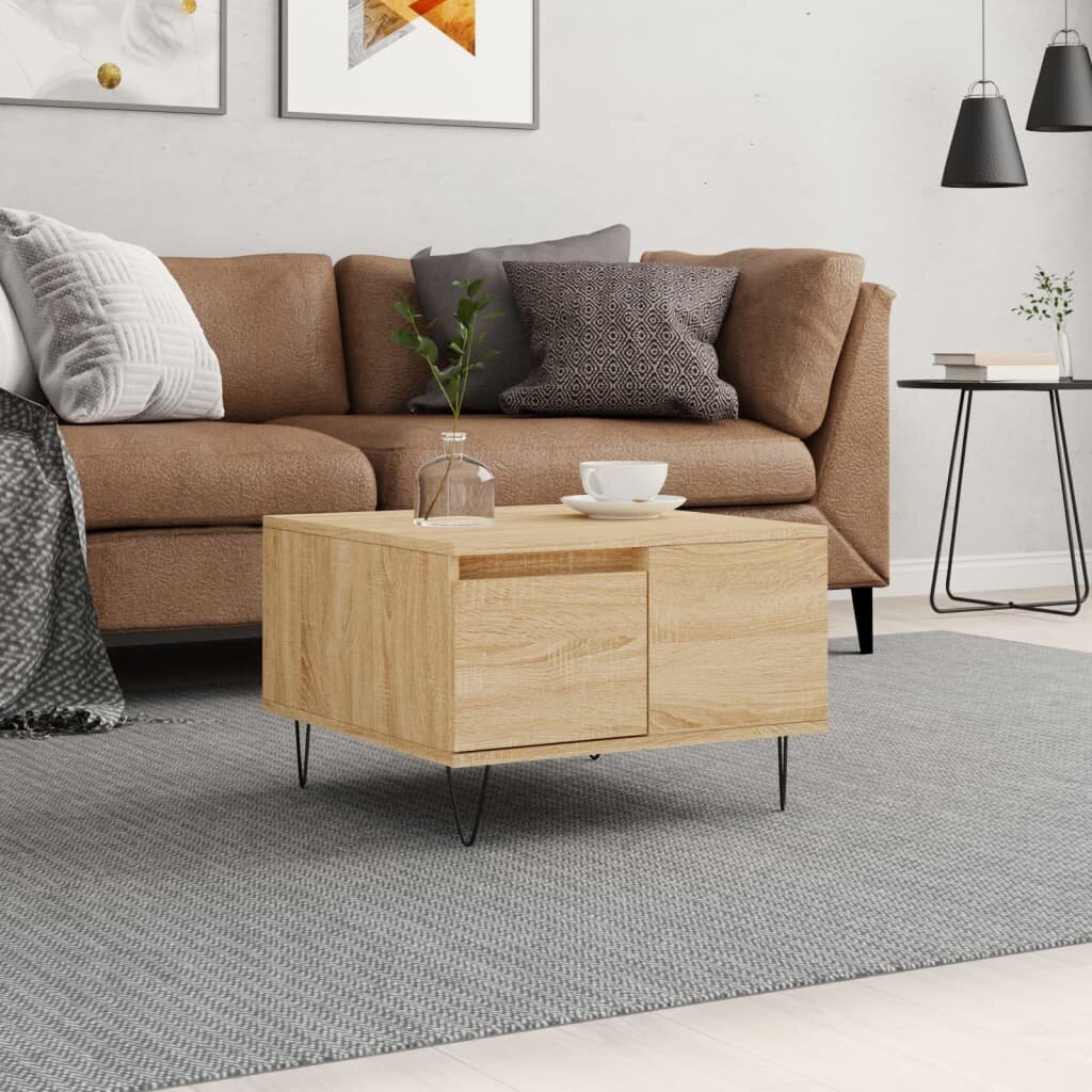 vidaXL Кафе маса дъб сонома 55x55x365 см инженерно дърво