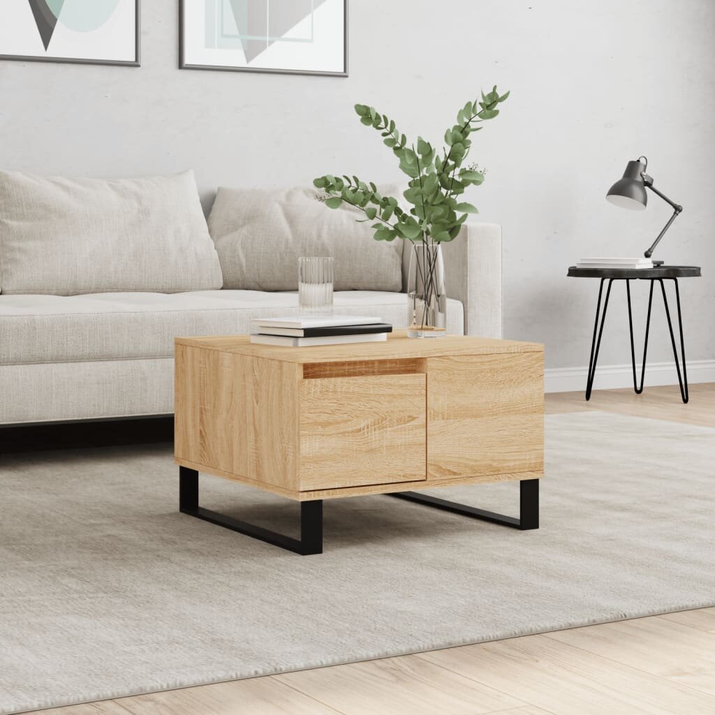 vidaXL Кафе маса дъб сонома 55x55x365 см инженерно дърво