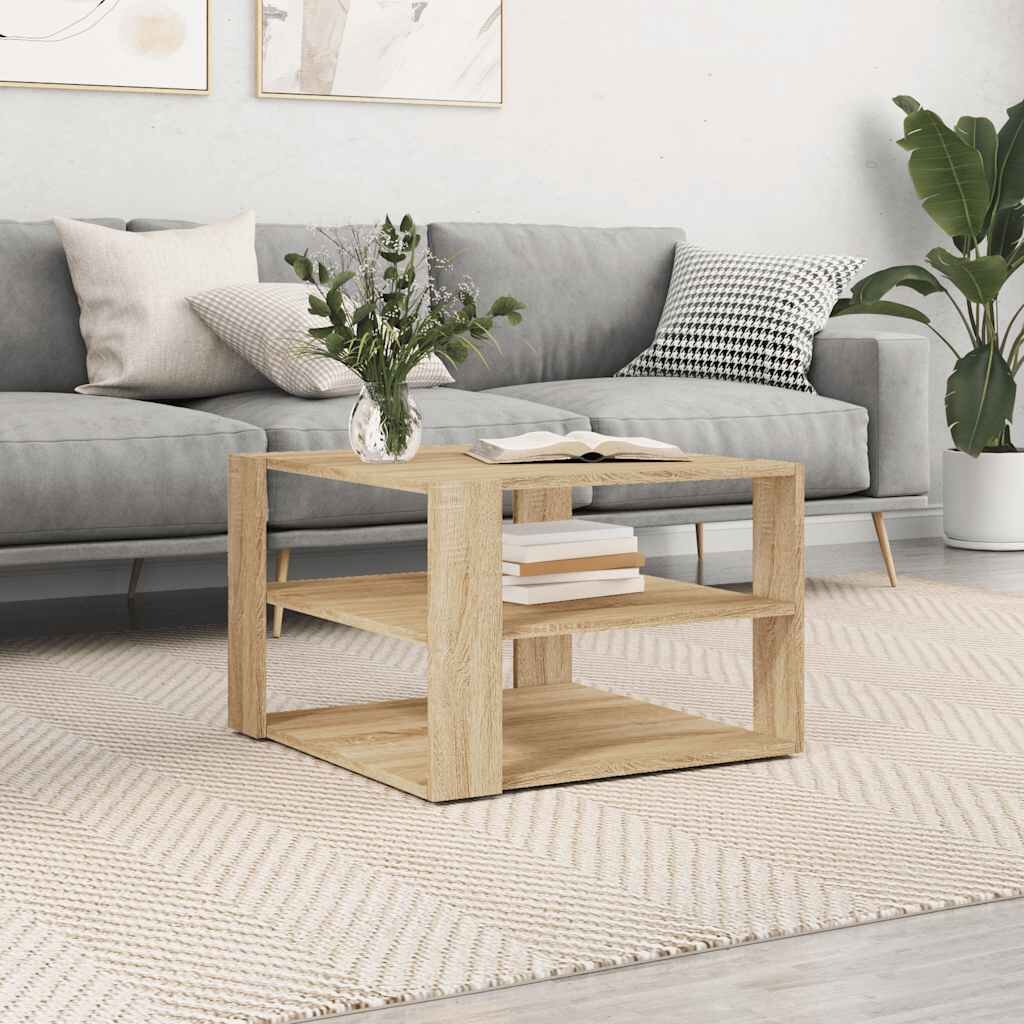 vidaXL Кафе маса дъб сонома 58x58x40 см инженерно дърво