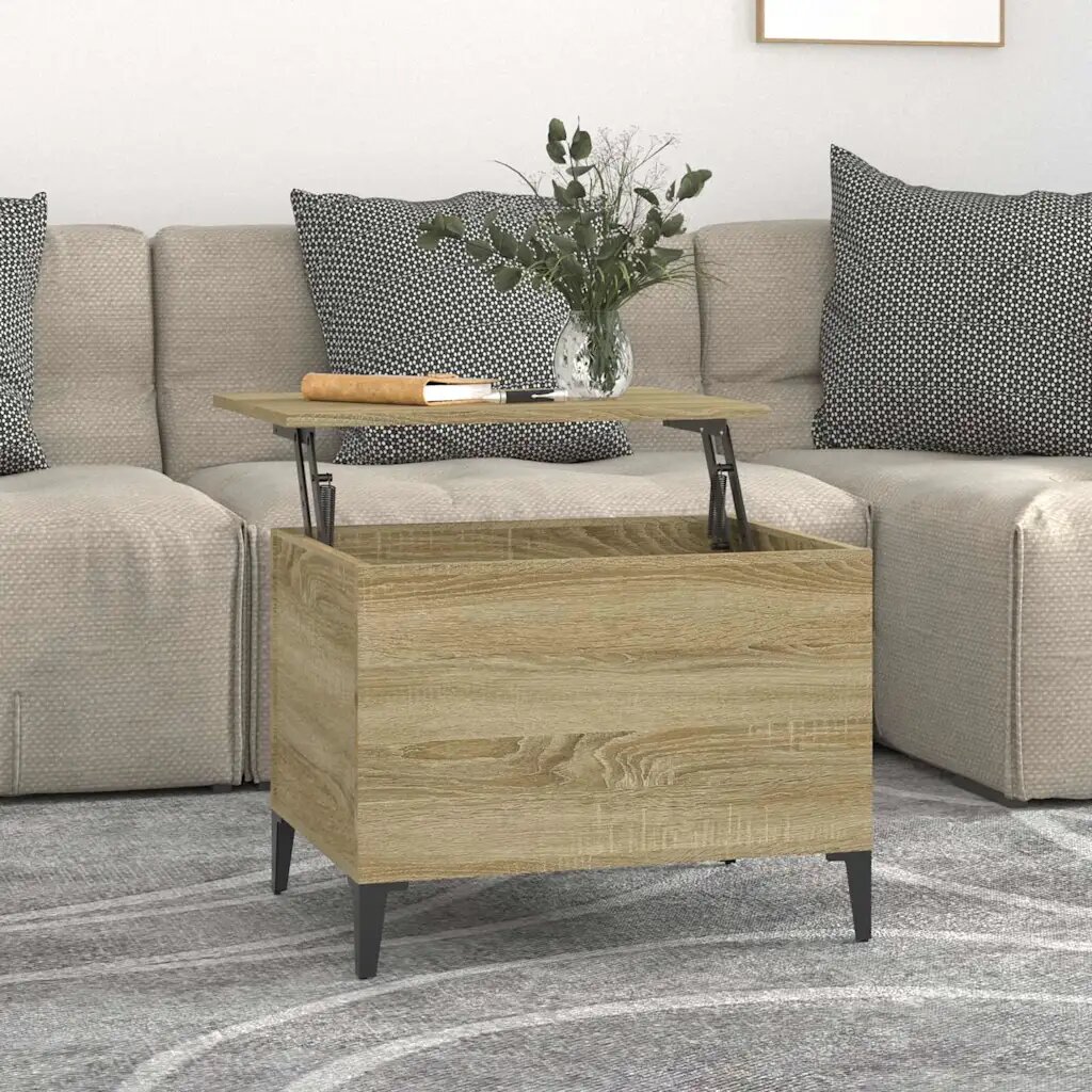 vidaXL Кафе маса дъб сонома 60x445x45 см инженерно дърво