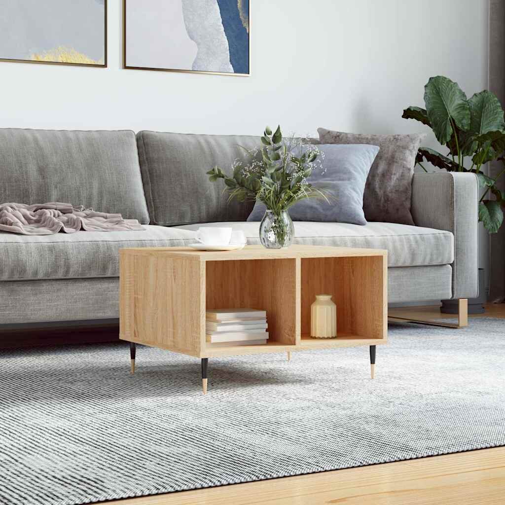 vidaXL Кафе маса дъб сонома 60x50x365 см инженерно дърво