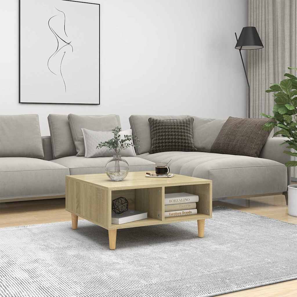 vidaXL Кафе маса дъб сонома 60x60x30 см инженерно дърво